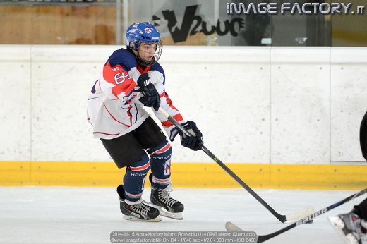 2014-11-15 Aosta-Hockey Milano Rossoblu U14 0943 Matteo Quartuccio